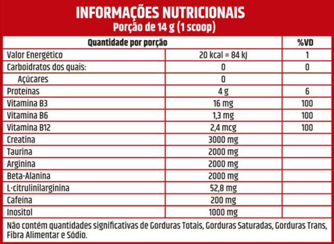 tabela nutricional
