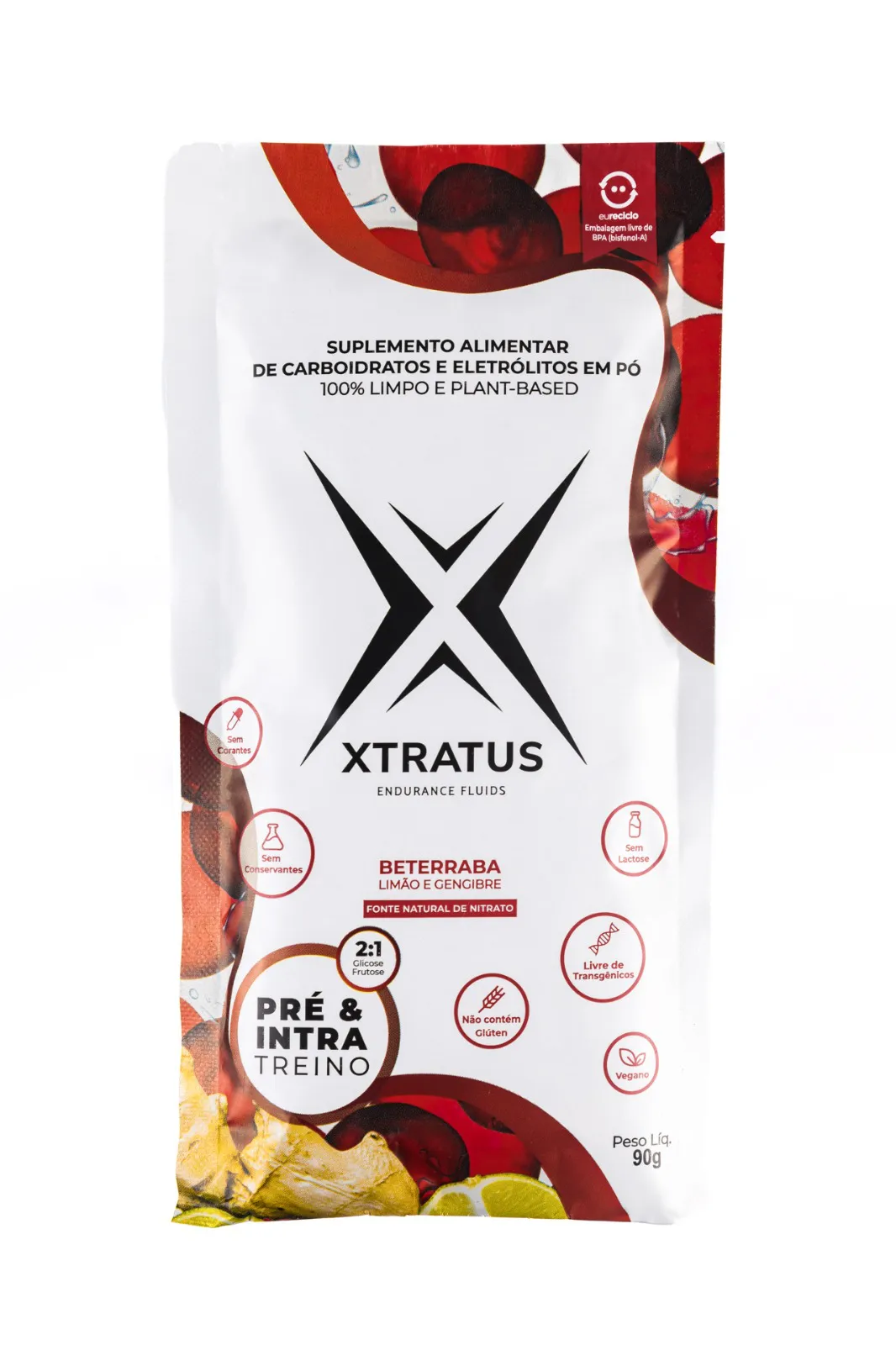 Pré e Intratreino em Pó Beterraba Limão e Gengibre com NITRATO-90g